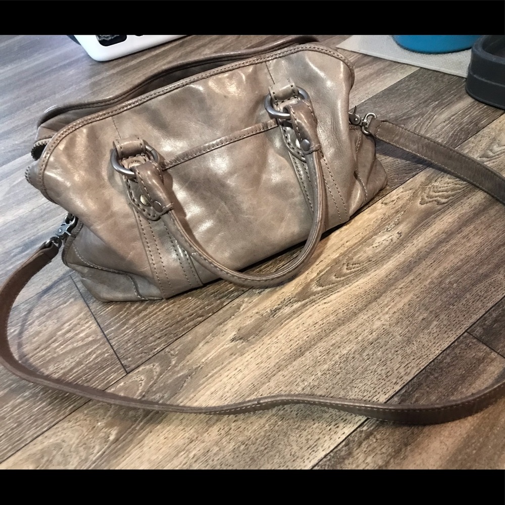 Frye domed satchel Gray